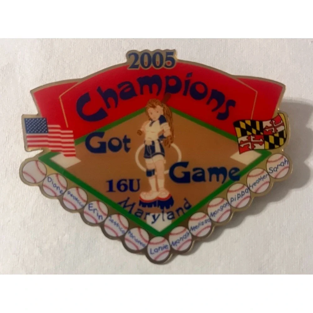 Vintage Lapel Vest Pin Enamel 2005 Champions Got Game 16U Maryland Softball
